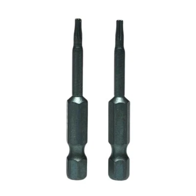 2Pcs T8 Torx Screwdriver Magnetic Bit 1/4” Drive 50mm Length With Security Hole - Image 1 of 4