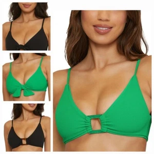 Becca Modern Edge Convertible Ribbed Bikini Swim Top, Farben, S, M - Bild 1 von 10