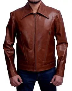 Chaqueta Inteligente de Cuello Inteligente Xmen Wolverine Days of Future Past Marrón Cuero Genuino - Imagen 1 de 5