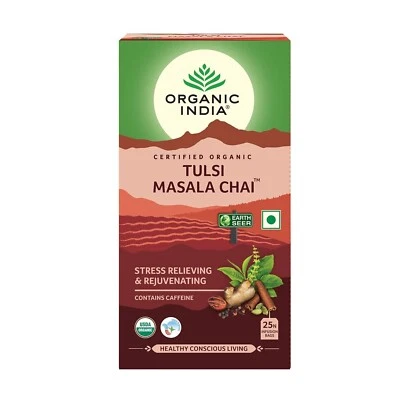 25 bolsitas de té ORGANIC INDIA Tulsi Masala Chai Foto 1 de 4