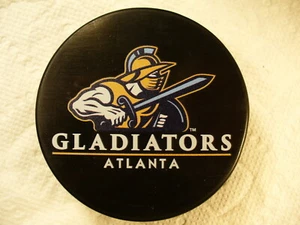 ECHL Atlanta Gladiators '19-20 Souvenir Logo Inglasco Hockey Puck Collect Pucks - Picture 1 of 2