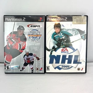 PS2 Games ESPN National Hockey Night & NHL 2001 LOT Complete w/ Manuals - Picture 1 of 5