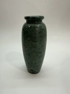 Vintage Green Marble Vase 7” Tall Carved - Picture 1 of 7