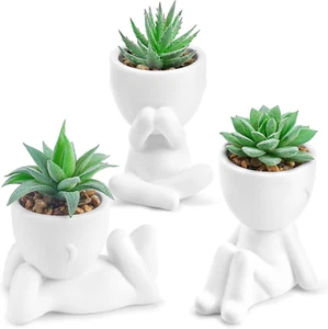 3 Pack Fake Plants Artificial Succulents Plants, Room Bathroom Home Office Desk - Picture 1 of 12