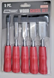 Wood Chisel High Carbon Steel 5 Piece Set 1/4", 1/2", 3/4", 1" , 1-1/4" - Picture 1 of 3