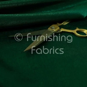 Quality Flat Weave Plain Brushed Chenille Dark Green Colour Upholstery Fabrics - Picture 1 of 4