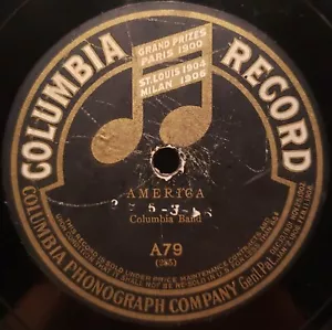 78 RPM 10" Columbia A79 America- Columbia Phonograph Co. March Columbia Band - Picture 1 of 10