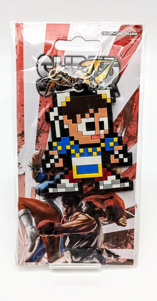 Super Street Fighter IV 8-bit Chun-Li Phone Cell Phone Charm Keychain New - Image 1 of 2