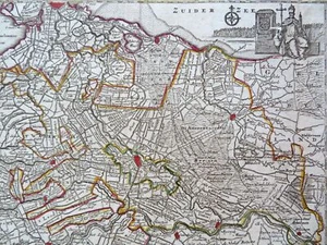 Netherlands Utrecht Amersfoort c. 1720 decorative engraved map - Bild 1 von 4
