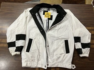 Chaqueta cortavientos London Fog Rain Ware de colección para mujer talla L blanca y negra a cuadros - Imagen 1 de 9