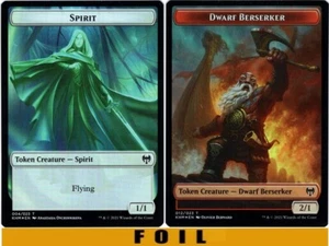 1x MTG - SPIRIT \\ DWARF BERSERKER TOKEN #04/12 - FOIL - Kaldheim - Picture 1 of 1