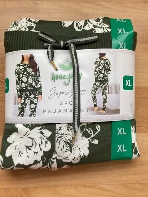 Honeydew women 2-Piece Super Soft Pajama Set, olive Floral Size XL - Image 1 of 2