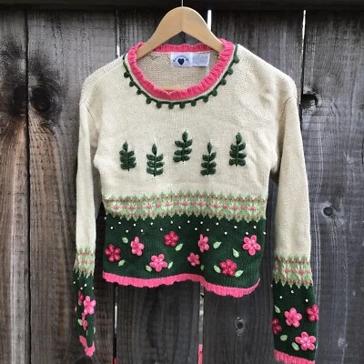Suéter Jersey Floral Tejido Hartstrings Vintage Jóvenes Niños 10/12 Foto 1 de 4