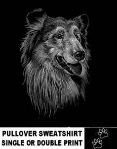Unglaublich detaillierter Collie individueller Kunstdruck auf einem Pullover Sweatshirt AB746 - Bild 1 von 12