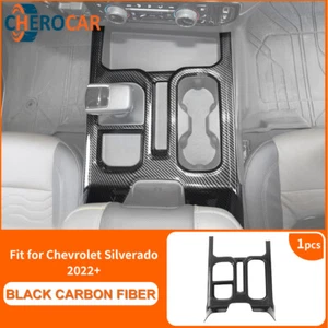 Carbon Fiber Center Console Gear Shift Panel Trim Cover For 22+ Chevy Silverado - Picture 1 of 11