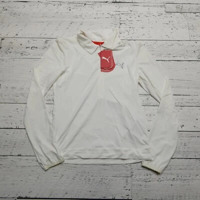 Polo de golf Puma manga larga para mujer XS blanco rendimiento poliéster elástico nuevo con etiquetas Foto 1 de 4