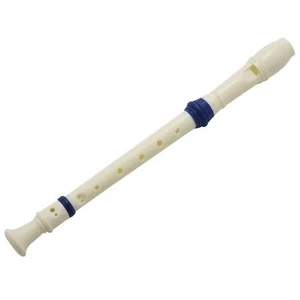 Students Plastic 8 Holes Soprano Recorder Flute Beige  w Cleaning Stick G7W7 - Foto 1 di 8