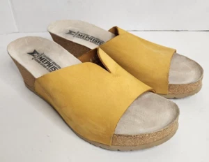 Mephisto Women's Lisane Ochre/ Yellow Sandal Cork Wedge Size 41/US 10 - Picture 1 of 13