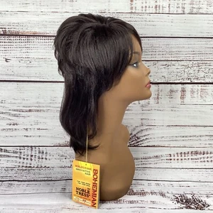 Dior #1 Jet Black Womens Punk Mullet Wig Classic Cap Adjustable Synthetic - Picture 1 of 7