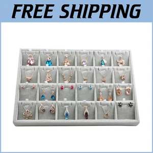 Compact 24-Grid Velvet Jewelry Organizer for Earrings & Necklaces – 9.45x13.78 - Imagen 1 de 9