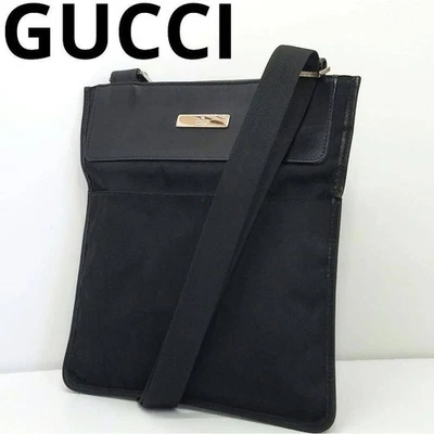 GUCCI Bolso de Hombro Nylon Sacoche Cuero Negro de JP Foto 1 de 4