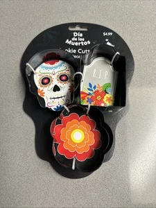 Dia de Los Muertos Halloween Cookie Cutters Set of 3 NIB Sugar Skull - Picture 1 of 2