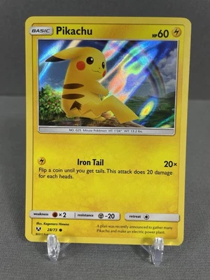 Pokémon TCG Pikachu 28/73 Water Web Holo Promo - Sun & Moon Shining Legends - NM - Image 1 of 2