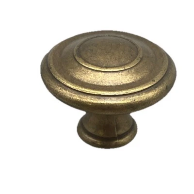 Brainerd Jackson Knob Tumbled Antique Brass Bouton  34mm Lot Of 4{XX} - Image 1 of 4