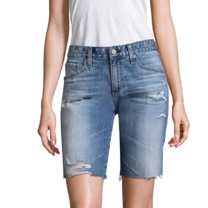 AG Adriano Goldschmied The Nikki Short Distressed Denim Bermuda Women's 31 - Picture 1 of 10