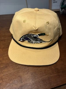 Duck Camp Mallard Hat Yellow Snapback Embroidered Logo Baseball Cap - Picture 1 of 8