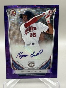 2014 BOWMAN Purple Ice BYRON BUXTON RC AUTO #'d 3/10 TWINS - Picture 1 of 2