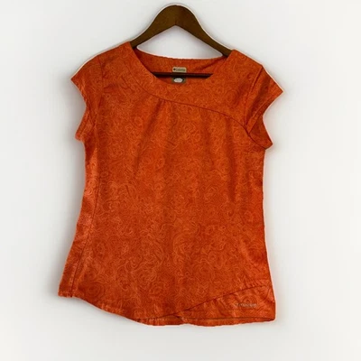 Top Columbia Titanio Manga Corta Abstracto Floral Estampado Naranja Talla M Foto 1 de 4
