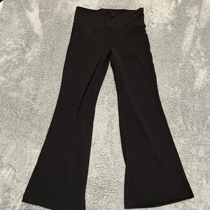 ATHLETA Pants Womens Large Elation High Rise Flare Wide leg Black Soft Yoga - Picture 1 of 13