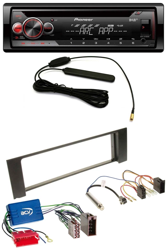 Pioneer CD USB AUX DAB MP3 Autoradio für Audi A4 B6 00-04 Aktivsystem Mini-ISO - Bild 1 von 4