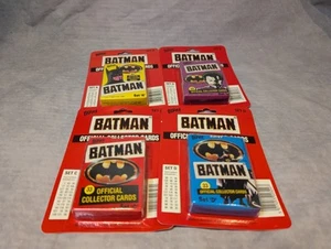 BATMAN - Complete VINTAGE Base Set 132 Cards Topps (UK) 1989 New Sealed On Card - Foto 1 di 15