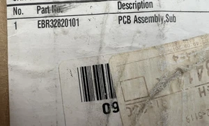 Placa de control del refrigerador LG #EBR32820101 *CAJA ABIERTA, FABRICANTE ORIGINAL NUNCA USADO* - Imagen 1 de 3