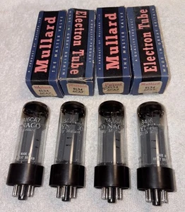 Mullard 6CA7 EL34 XF1 Big Base O-O Getter Röhren Amplitrex Matched Same Dates - Bild 1 von 10