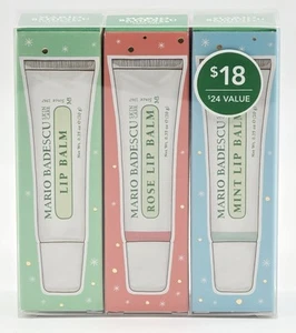 MARIO BADESCU SKIN CARE LIP BALM TRIO ORIGINAL / ROSE / MINT NEW SEALED - Picture 1 of 4