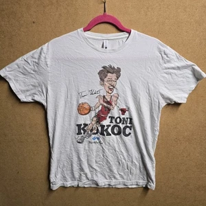 VTG Chicago Bulls Large Toni Kukoc Caricature Cartoon T Shirt NBA Basketball L - Picture 1 of 5