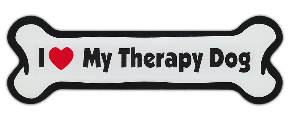 Dog Bone Shaped Car Magnets: I LOVE MY THERAPY DOG Foto 1 de 1