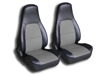 para MAZDA MIATA 1990-1997 IGGEE PERSONALIZADO AJUSTE 2 FUNDAS DE ASIENTO DELANTERAS NEGRO/GRIS Foto 1 de 4