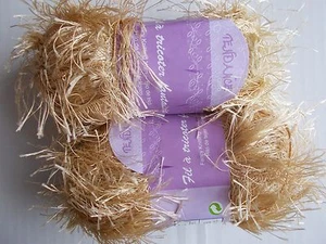 Tendance fancy knitting yarn, eyelash, beige, lot of 2 - Picture 1 of 1