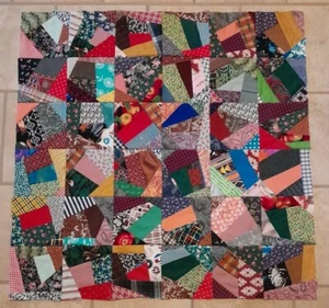 Handmade Crazy Quilt Top * 37" X 37"- Baby/Lap/Wall/Throw * You Finish - Picture 1 of 1