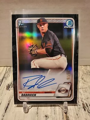 2020 Bowman Chrome 1st RJ Dabovich Black Refractor Auto 21/75 Giants ROOKIE RC - Image 1 of 2