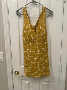 Mimi Maternity Yellow White Geometric Sleeveless Wrap Front Top - Picture 1 of 6
