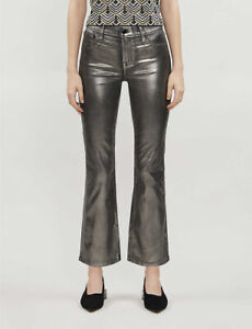 J BRAND Womens Jeans Selena Cropped Galactic Silver Size 26W JB002572 