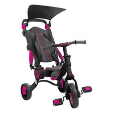 Triciclo Galileo - Bicicletta Passeggino -Pieghevole- Nero e Rosa - Età 1/3 Anni