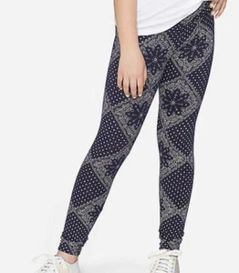 Original Justice Girl’s Size 12 French Navy Pattern Full Length Leggings New - Picture 1 of 3