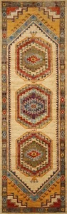 10 ft Beige Oushak Hand knotted Oriental Transitional Runner Rug - Picture 1 of 12