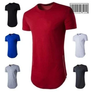 Longline T-Shirt with Side Zips - Picture 1 of 7